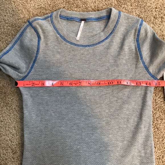 NWT! FREE PEOPLE Size S Grey Henley long sleeve top - Picture 7 of 8